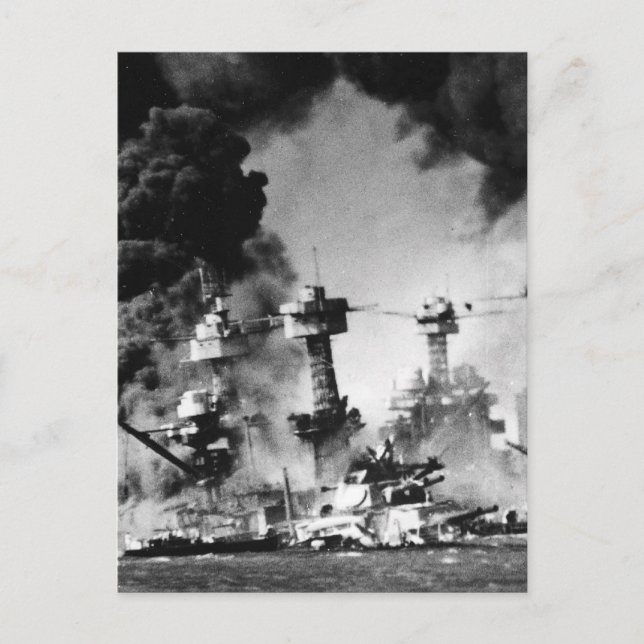 USS Väster Virginia vid Pearl Harbour Vykort (Framsida)