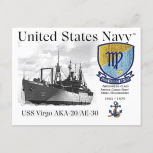 USS VIRGO AKA-20/AE-30     -    POSTKORT VYKORT