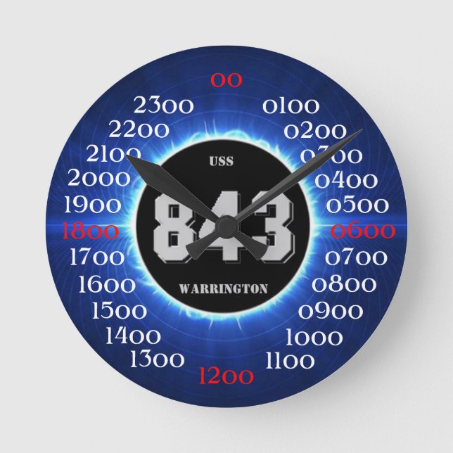 USS Warrington (DD-843) Rund Klocka (Framsida)