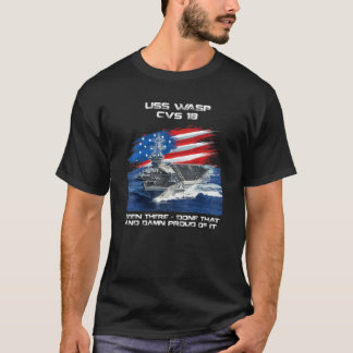 USS Wasp CVS-18 Luftfartyg Veteran USA flagga T Shirt