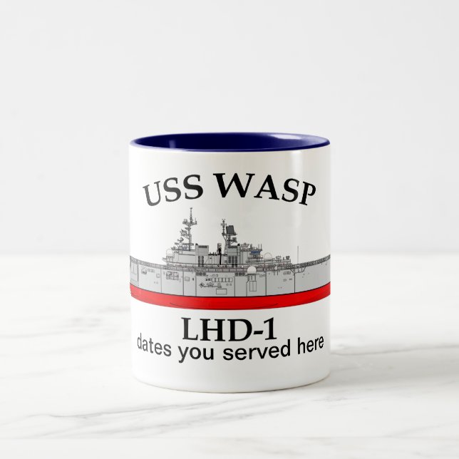 USS Wasp, LHD-1, anpassningsbara datum tjänstgjord Två-Tonad Mugg (Center)