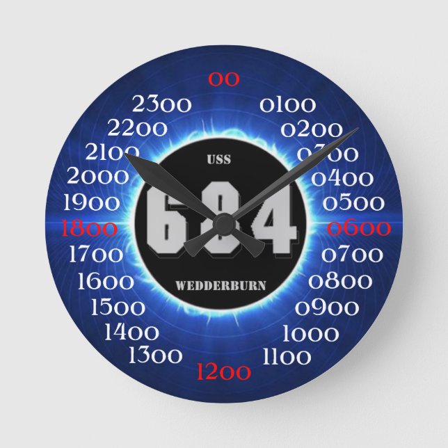 USS Wedderburn (DD-684) Rund Klocka (Framsida)