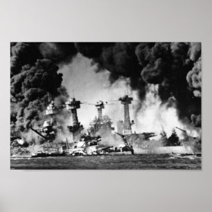 USS West Virginia på den pärlemorfärg hamnen Poster