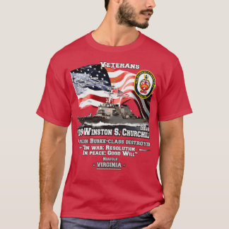 USS Winston S Churchill DDG81 Veterans T Shirt
