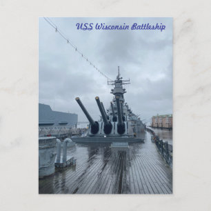 USS Wisconsin Battleship Vykort