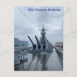 USS Wisconsin Battleship Vykort