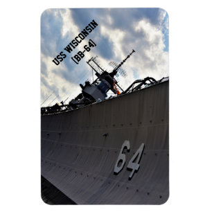 USS Wisconsin (BB-64) ~ US Military Battlesship Magnet