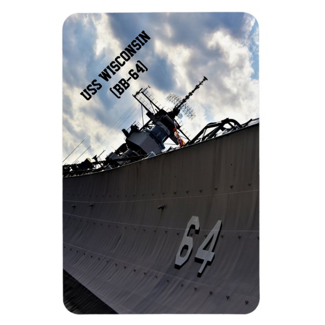 USS Wisconsin (BB-64) ~ US Military Battlesship Magnet (Vertikal)