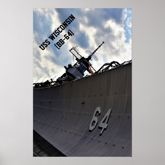 USS Wisconsin (BB-64) ~ US Military Battlesship Poster (Framsidan)