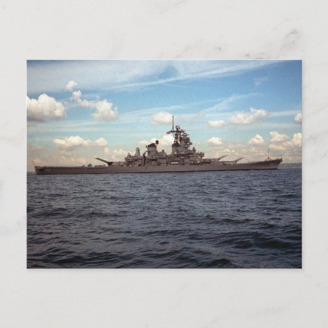 USS Wisconsin (BB-64) Vykort (Framsida)