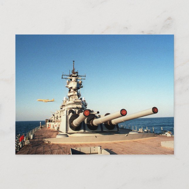 USS Wisconsin (BB-64) Vykort (Framsida)