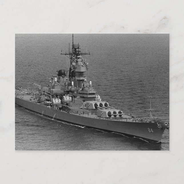 USS Wisconsin (BB-64) Vykort (Framsida)