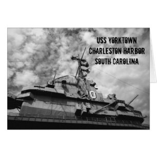 USS Yorktown Charleston SC Battelship Card Hälsningskort