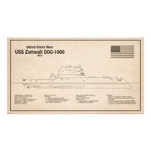 USS Zumwalt - Frakt-skiss SD Fototryck