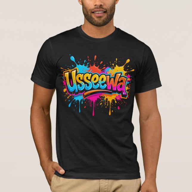 Usseewa – Kaotiskt neonattitydbegrepp T Shirt (Framsida)