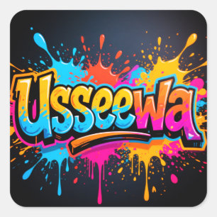 Usseewa – Surrealistiskt Sonic Energy-koncept Fyrkantigt Klistermärke