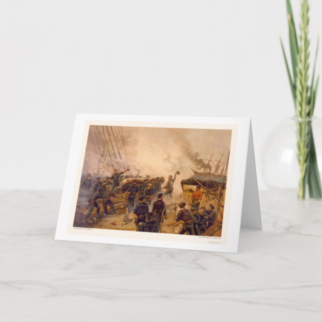USSet Kearsarge sjunker CSSEN Alabama i 1864 Kort (Framsida)