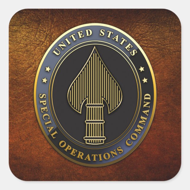 USSOCOM Emblem Fyrkantigt Klistermärke (Framsida)
