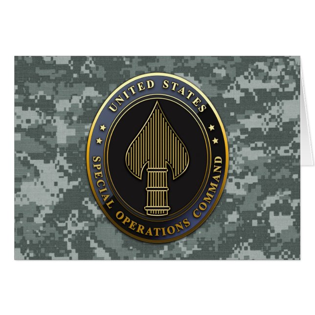 USSOCOM Emblem Hälsningskort (Framsidan Horizontal)