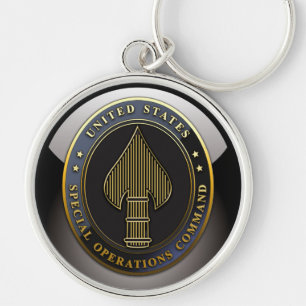 USSOCOM Emblem Rund Silverfärgad Nyckelring