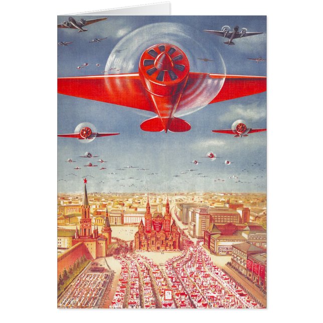 USSR CCCP kalla krigetsovjet - facklig propaganda Hälsningskort (Framsidan)