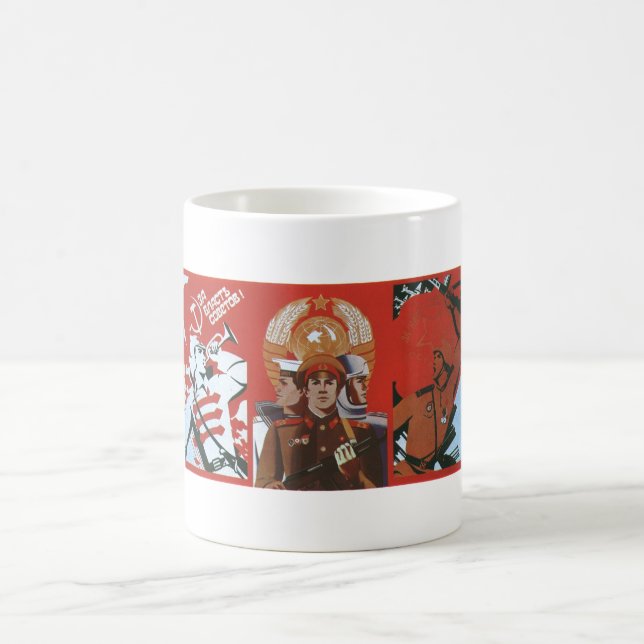 USSR CCCP kalla krigetsovjet - facklig propaganda Kaffemugg (Center)