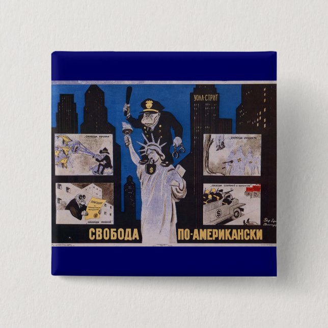 USSR CCCP kalla krigetsovjet - facklig propaganda Knapp (Framsida)