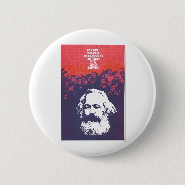 USSR CCCP kalla krigetsovjet - facklig propaganda Knapp (Framsida)