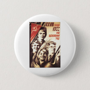 USSR CCCP kalla krigetsovjet - facklig propaganda Knapp