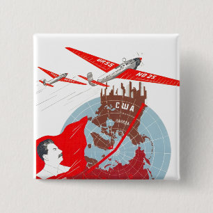 USSR CCCP kalla krigetsovjet - facklig propaganda Knapp