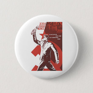 USSR CCCP kalla krigetsovjet - facklig propaganda Knapp