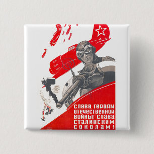 USSR CCCP kalla krigetsovjet - facklig propaganda Knapp