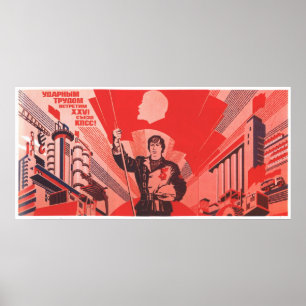 USSR CCCP kalla krigetsovjet - facklig propaganda Poster