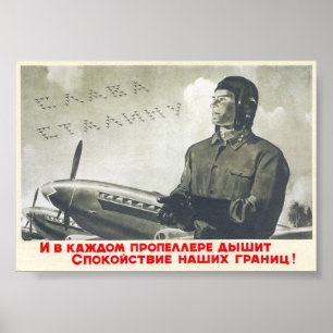 USSR CCCP kalla krigetsovjet - facklig propaganda Poster