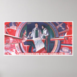 USSR CCCP kalla krigetsovjet - facklig propaganda Poster