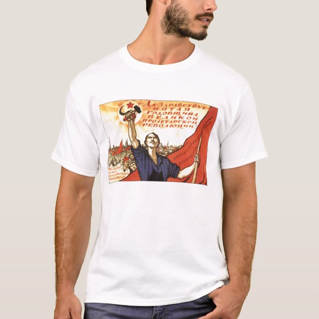 USSR CCCP kalla krigetsovjet - facklig propaganda T-shirt (Framsida)