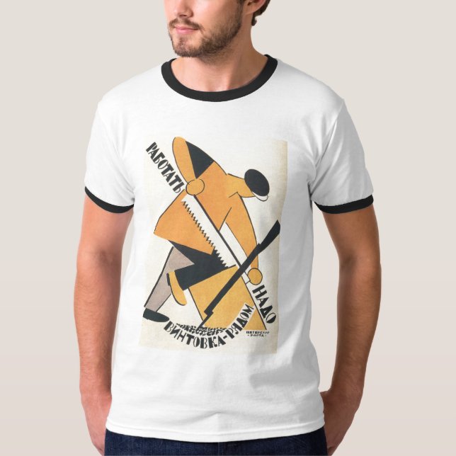 USSR CCCP kalla krigetsovjet - facklig propaganda T-shirt (Framsida)