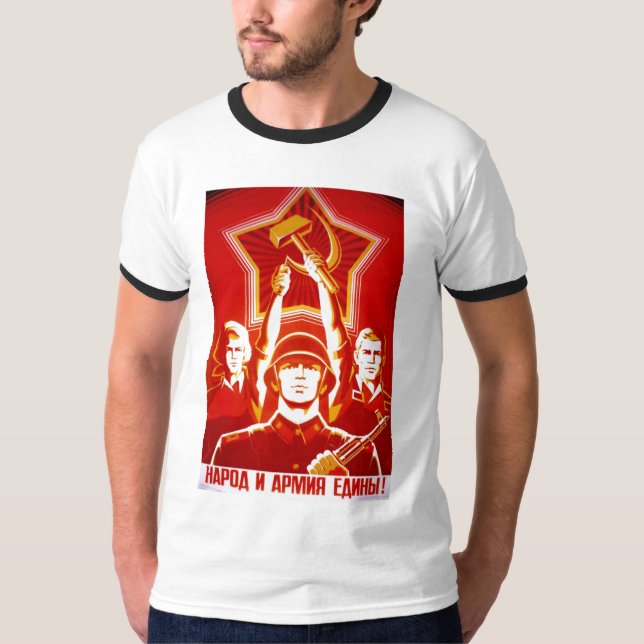 USSR CCCP kalla krigetsovjet - facklig propaganda T-shirt (Framsida)
