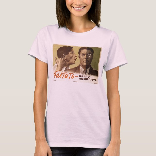 USSR CCCP kalla krigetsovjet - facklig propaganda Tee Shirt (Framsida)