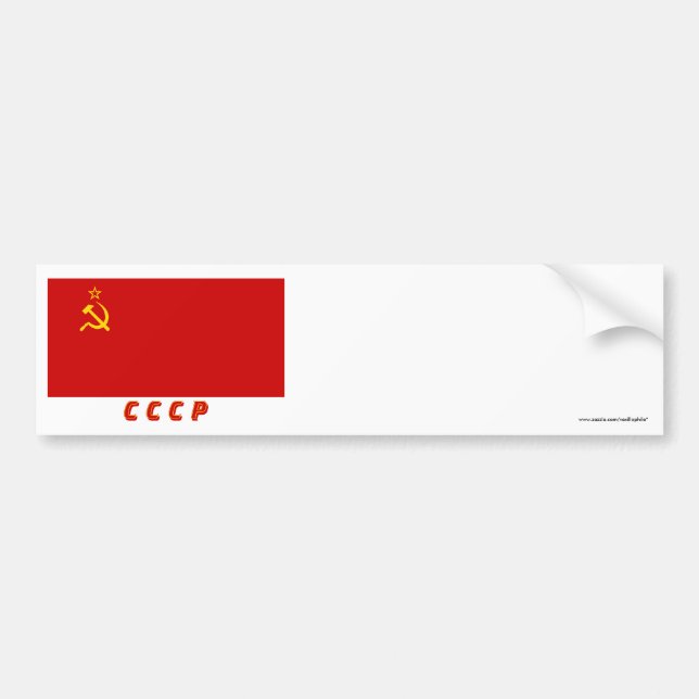 USSR flagga med initialer Bildekal (Framsidan)