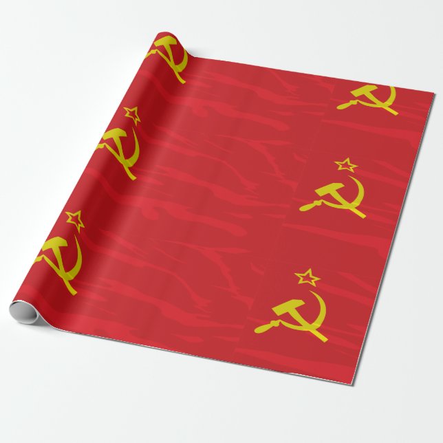 USSR flagga som slår in papper Presentpapper (Utrullad)