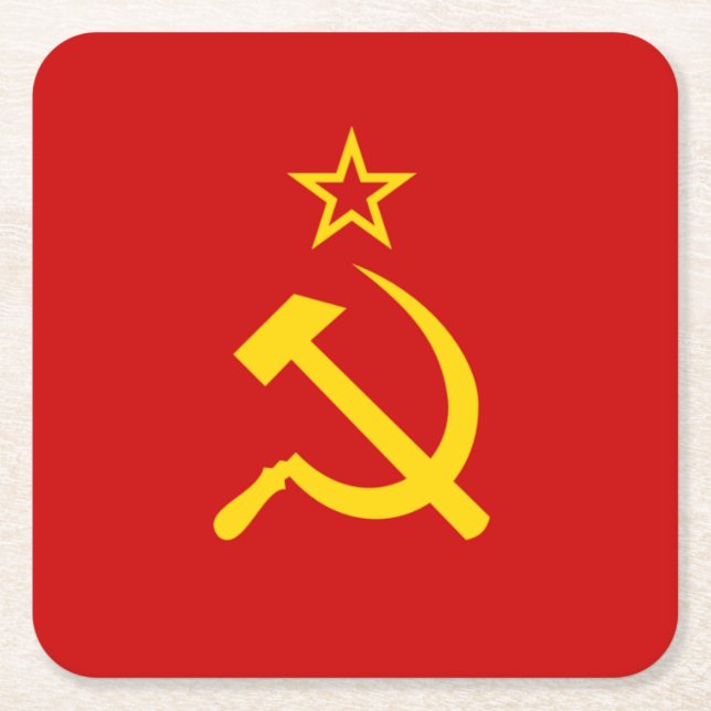 USSR FLAGGA UNDERLÄGG PAPPER KVADRAT (Framsidan)