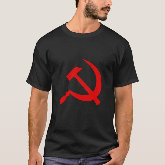 Ussr Hammer och Sickle Flagga T Shirt (Framsida)