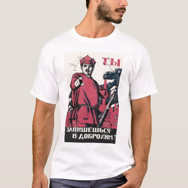USSR ryss, sovjet, propaganda, krig, världskrig Tee (Framsida)