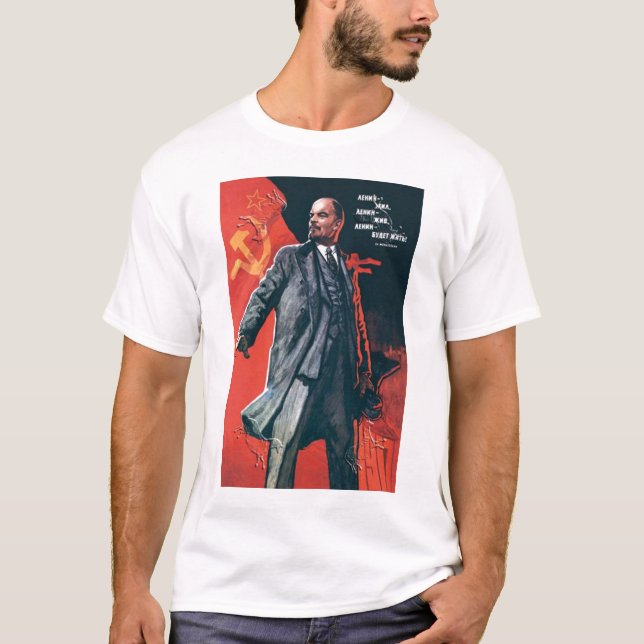 USSR ryss, sovjet, propaganda, Lenin Tee Shirt (Framsida)