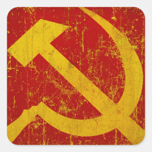 USSR Ryssland bultar & skäraGrungeklistermärkear Fyrkantigt Klistermärke