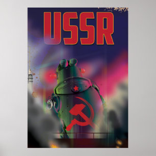 USSR Soviet Russia tecknad-affisch. Poster