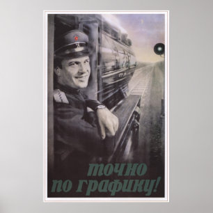 USSR Soviet Union 1953 Railroad Poster