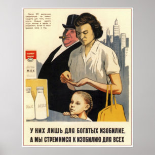 USSR sovjet - facklig Anti-kapitalism 1957 Poster