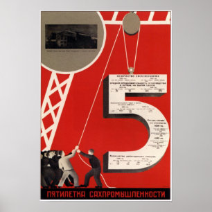 USSR sovjet - facklig propaganda 1933 Poster